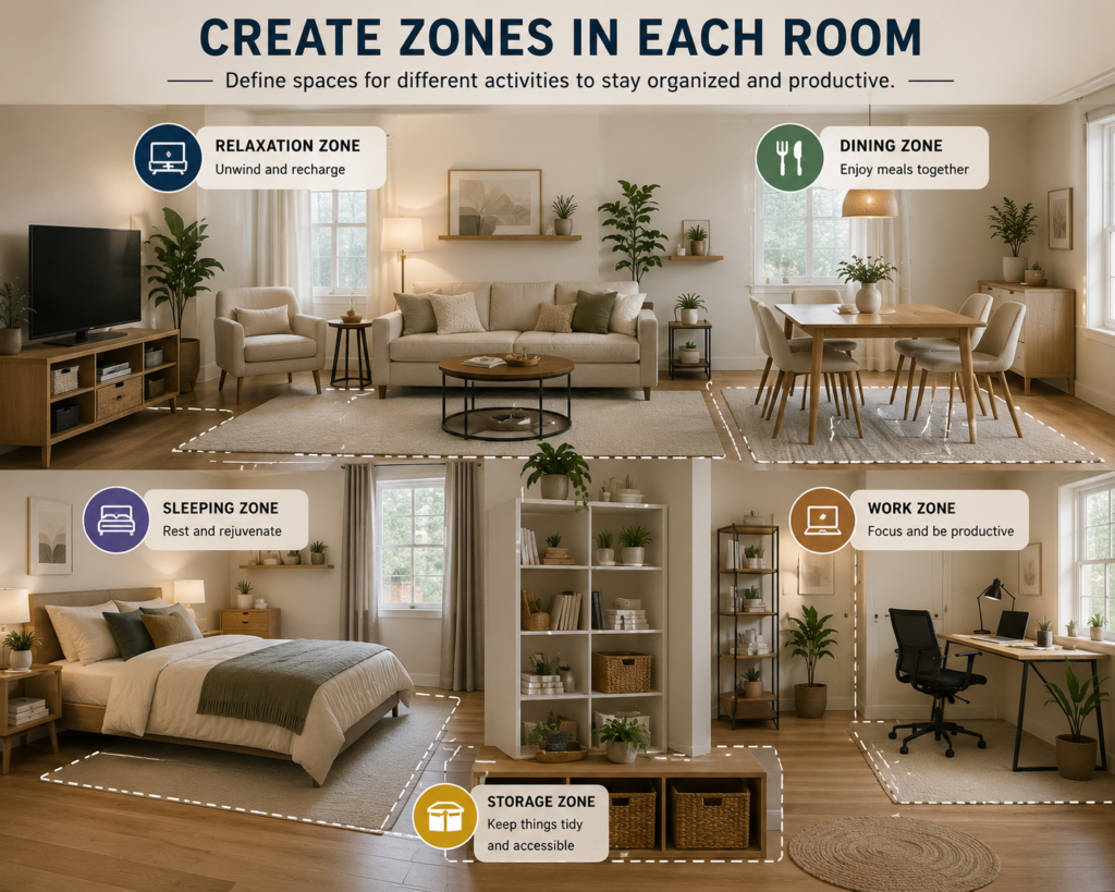 creating zone in each room
